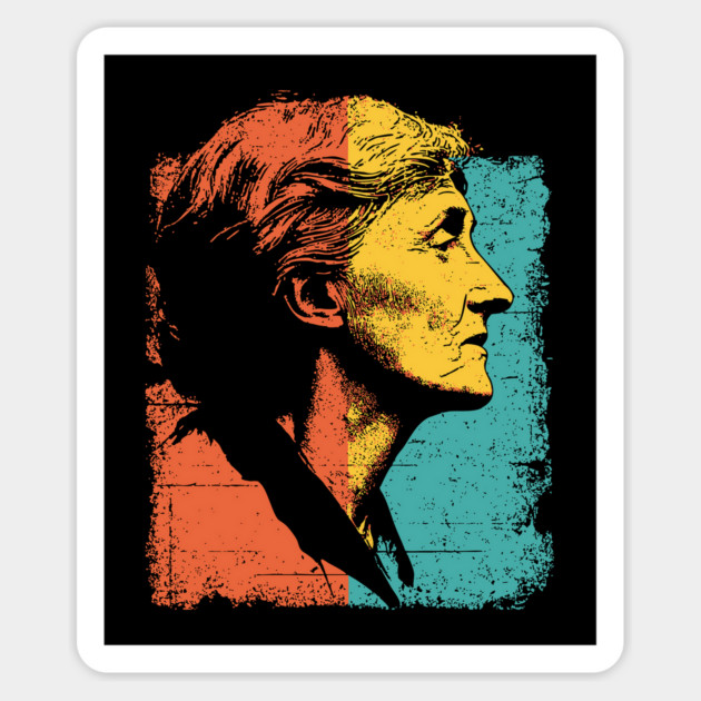 Virginia Woolf Portrait in Retro Pop Art Magnet by TuncGK