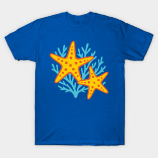 Vivid Starfish and Coral Reef T-Shirt