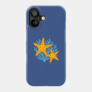 Vivid Starfish and Coral Reef Phone Case