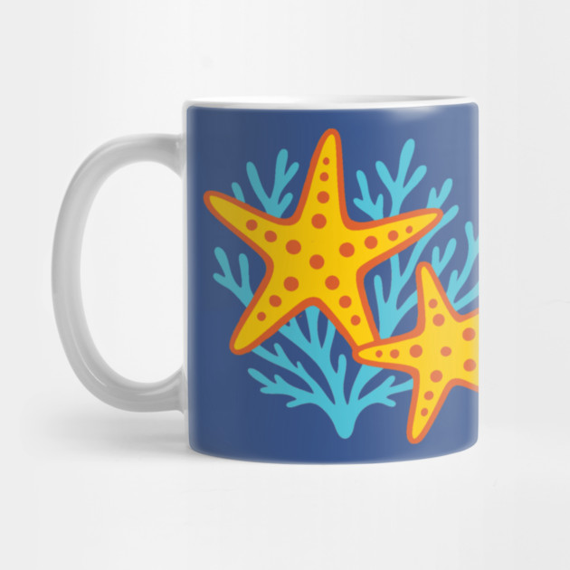 Vivid Starfish and Coral Reef by DonWillisJrArt