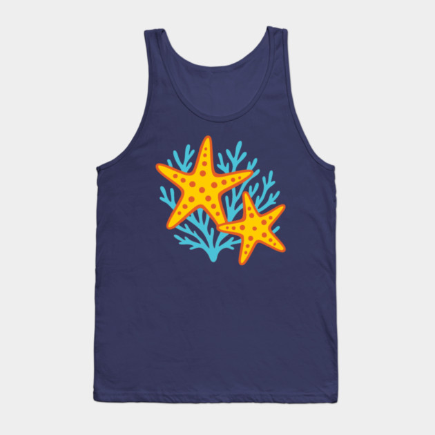 Vivid Starfish and Coral Reef Tank Top by DonWillisJrArt