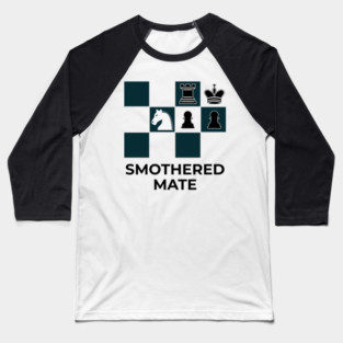 Smothered Mate Diagram - Chess Lovers Gift Baseball T-Shirt