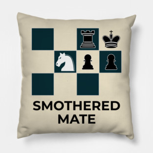 Smothered Mate Diagram - Chess Lovers Gift Pillow