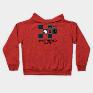 Smothered Mate Diagram - Chess Lovers Gift Kids Hoodie