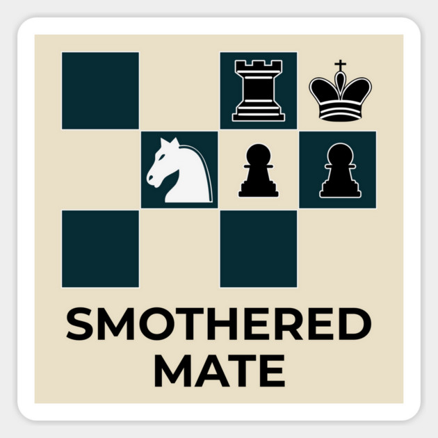 Smothered Mate Diagram - Chess Lovers Gift Magnet by TuncGK