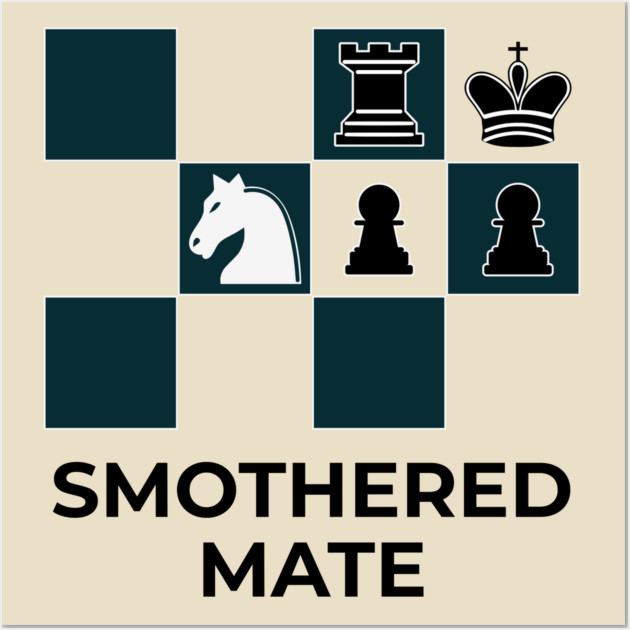 Smothered Mate Diagram - Chess Lovers Gift Wall Art by TuncGK