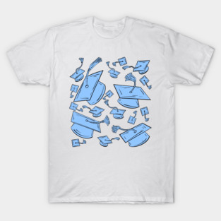 Blue Gender Colors Graduation Caps T-Shirt
