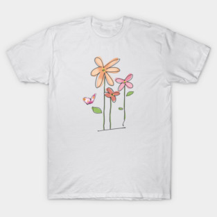 Flowers | Butterfly | Pastel Colours T-Shirt