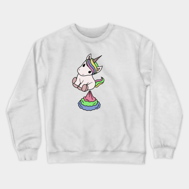 Cute Funny Unicorn Farting Rainbow Crewneck Sweatshirt by logiamerch