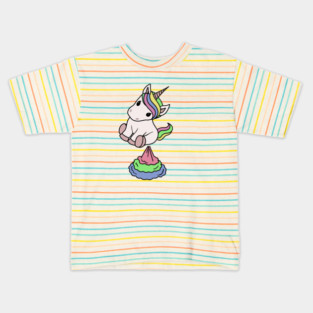 Cute Funny Unicorn Farting Rainbow Kids T-Shirt