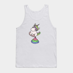 Cute Funny Unicorn Farting Rainbow Tank Top