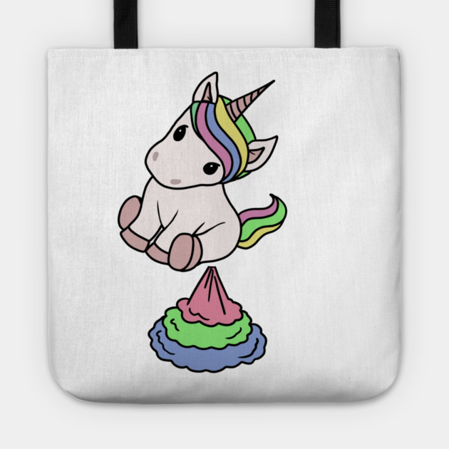 Cute Funny Unicorn Farting Rainbow Tote by logiamerch