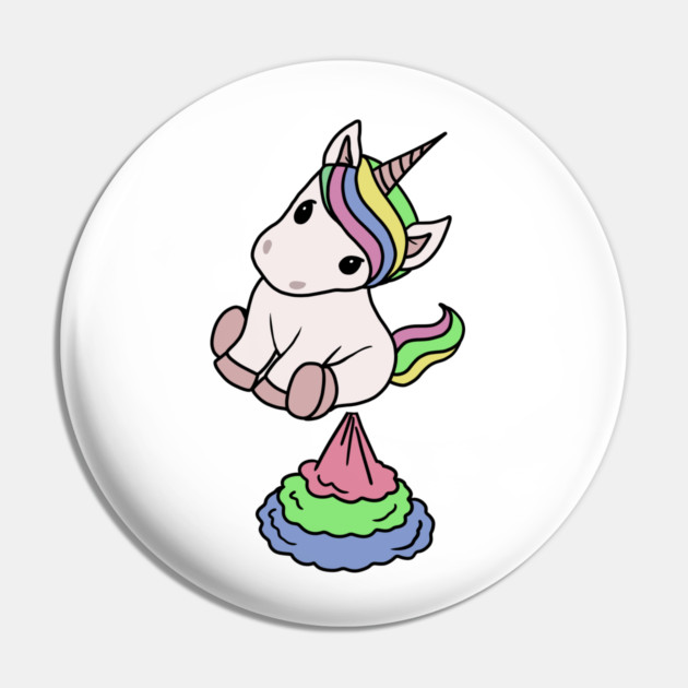 Cute Funny Unicorn Farting Rainbow Pin by logiamerch