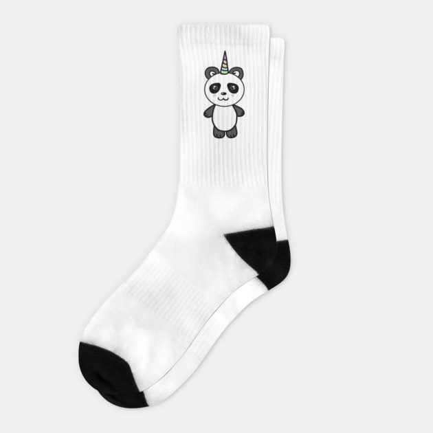 Cute Panda Bear Unicorn Lover Socks by logiamerch