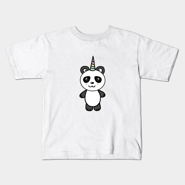 Cute Panda Bear Unicorn Lover Kids T-Shirt by logiamerch