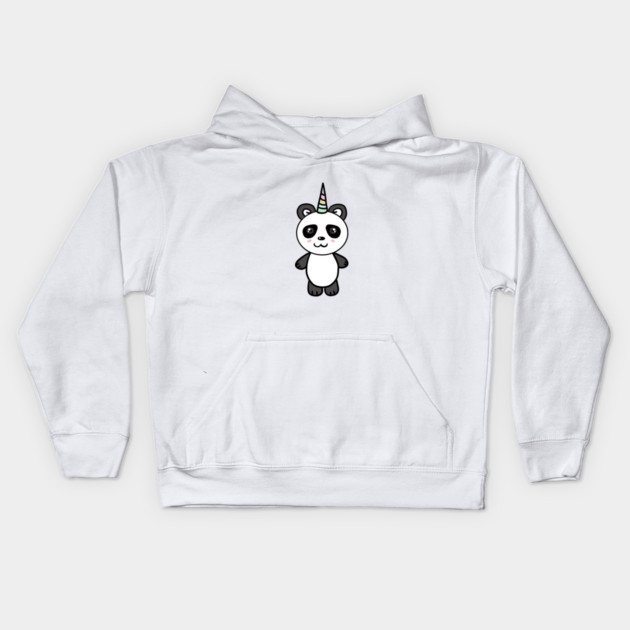 Cute Panda Bear Unicorn Lover Kids Hoodie by logiamerch