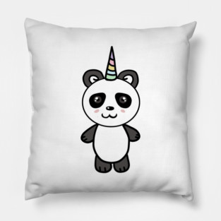 Cute Panda Bear Unicorn Lover Pillow