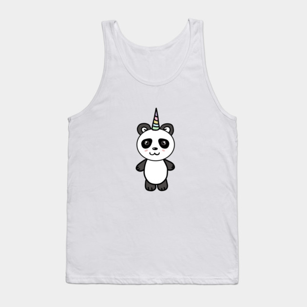 Cute Panda Bear Unicorn Lover Tank Top by logiamerch
