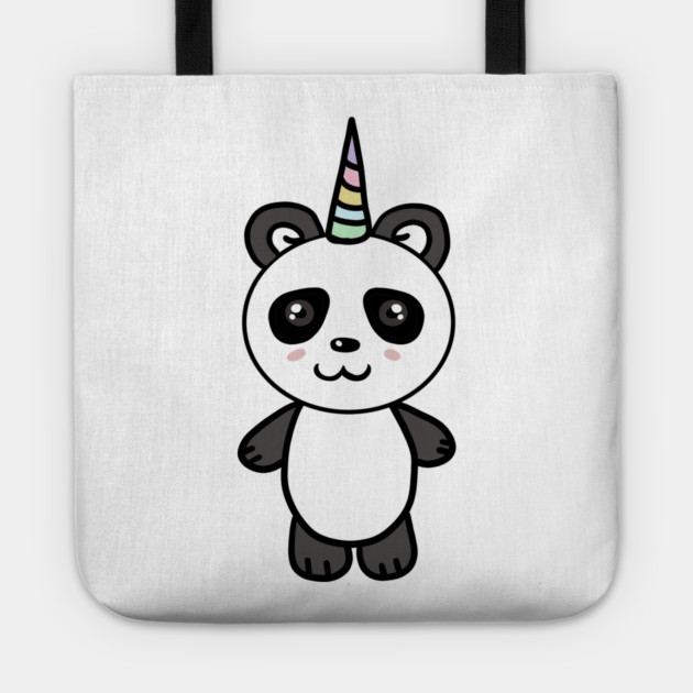 Cute Panda Bear Unicorn Lover Tote by logiamerch
