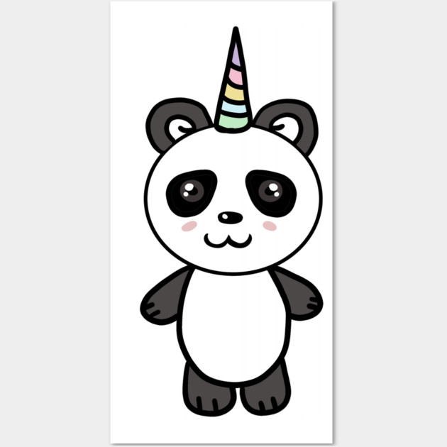 Cute Panda Bear Unicorn Lover Wall Art by logiamerch