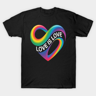Pride month LGBT Straight Heart with Love Is Love T-Shirt