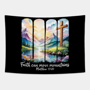 Cute Faith Can Move Mountains Christian Teen Girls Mom Tapestry