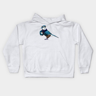 Hipster Blue Jay Kids Hoodie