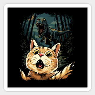 Cat Selfie Dinosaur Sticker