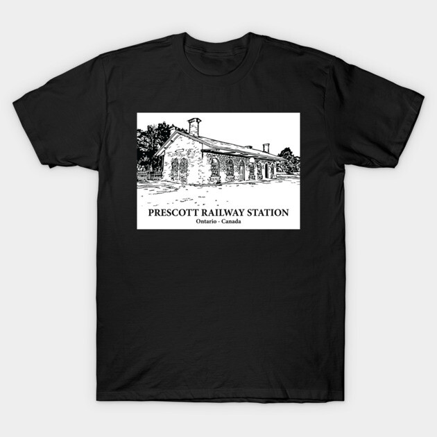 Prescott Railway Station - Ontario Canada T-Shirt by Lakeric