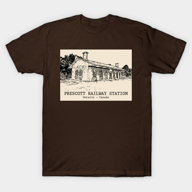 Prescott Railway Station - Ontario Canada T-Shirt by Lakeric