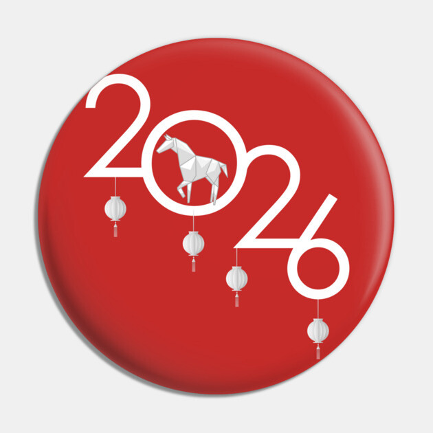 2026 Chinese New Year Origami Horse Pin by HolidayBug