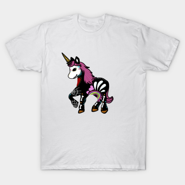 Unicorn Sugar Skull Day of the Dead T-Shirt by logiamerch