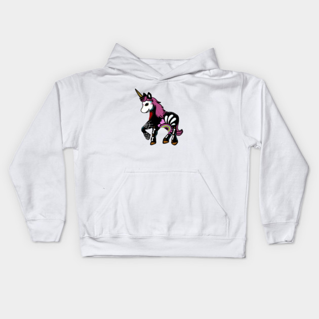 Unicorn Sugar Skull Day of the Dead Kids Hoodie by logiamerch