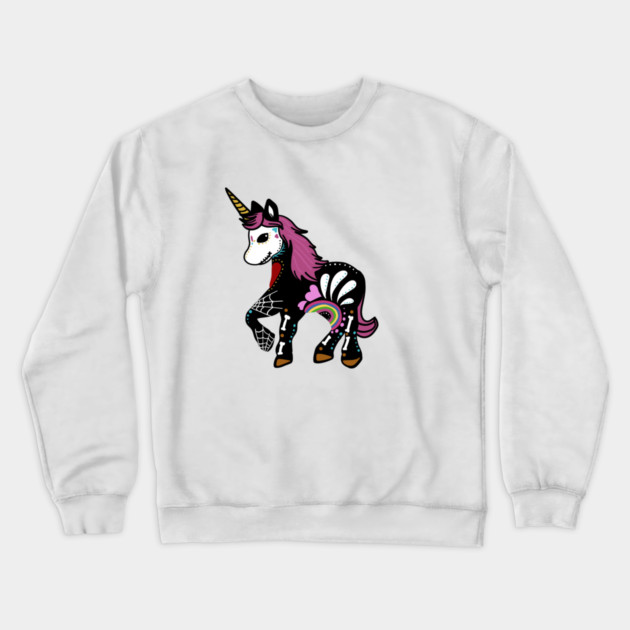 Unicorn Sugar Skull Day of the Dead Crewneck Sweatshirt by logiamerch