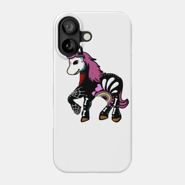 Unicorn Sugar Skull Day of the Dead Phone Case by logiamerch