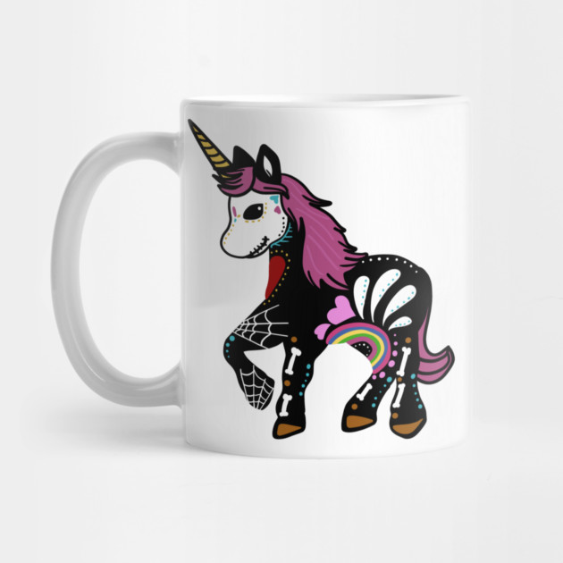 Unicorn Sugar Skull Day of the Dead by logiamerch
