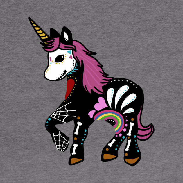 Unicorn Sugar Skull Day of the Dead by logiamerch