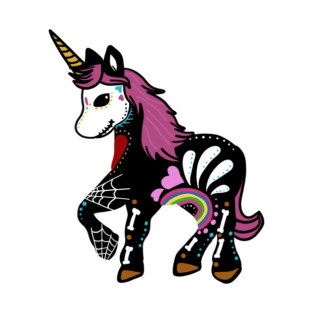 Unicorn Sugar Skull Day of the Dead T-Shirt