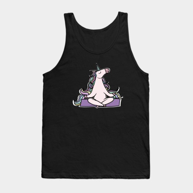 Unicorn Meditation Namaste Yoga Tank Top by logiamerch