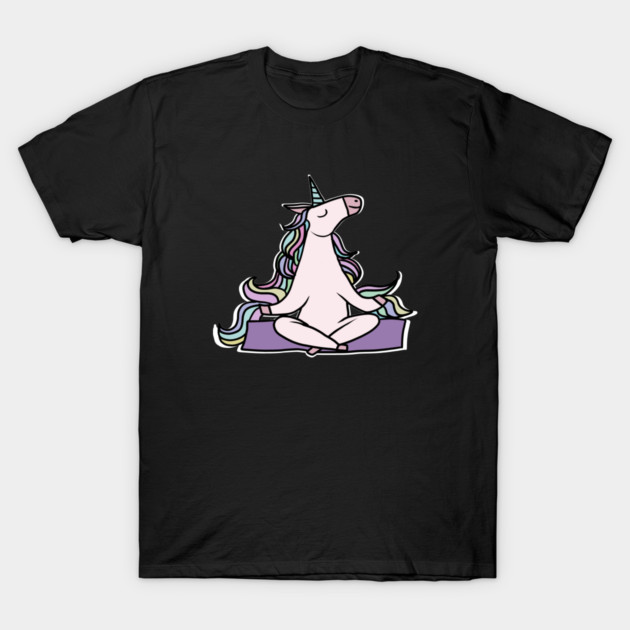 Unicorn Meditation Namaste Yoga T-Shirt by logiamerch