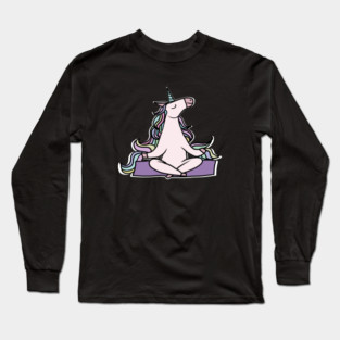 Unicorn Meditation Namaste Yoga Long Sleeve T-Shirt