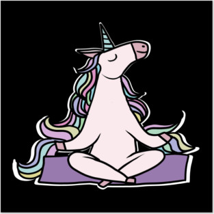 Unicorn Meditation Namaste Yoga Posters and Art