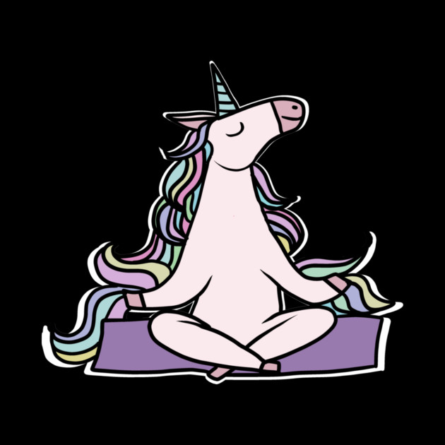 Unicorn Meditation Namaste Yoga by logiamerch