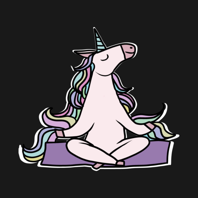 Unicorn Meditation Namaste Yoga by logiamerch
