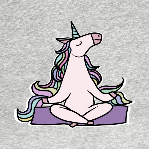 Unicorn Meditation Namaste Yoga by logiamerch