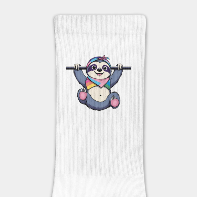 Cheerful Cartoon Sloth T-Shirt – Pride Bandana Edition | Playful Animal Tee by Anne Lee