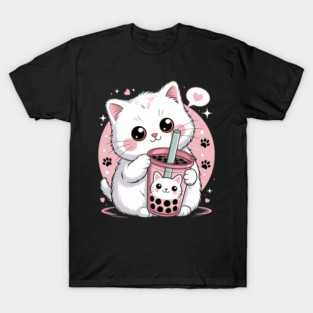 Boba Cat Boba Tea Bubble Tea Kawaii Anime Cat Kawaii Neko T-Shirt