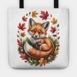 Peaceful Autumn Fox in Woodland Setting Tote