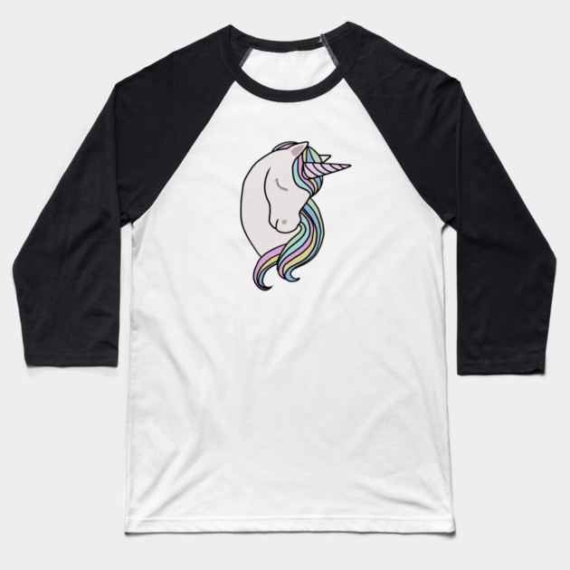 Majestic Unicon Rainbow Baseball T-Shirt by logiamerch