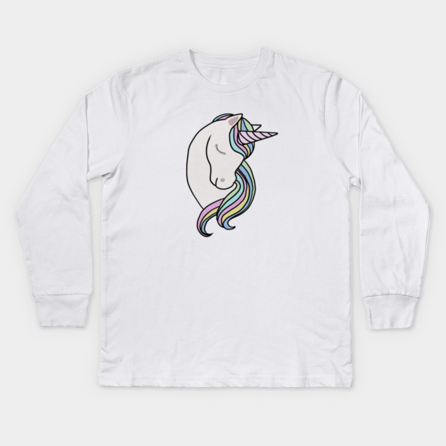 Majestic Unicon Rainbow Kids Long Sleeve T-Shirt by logiamerch